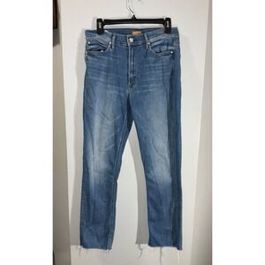 Mother mid rise dazzler ankle fray blue jeans in a women's size 31 inches